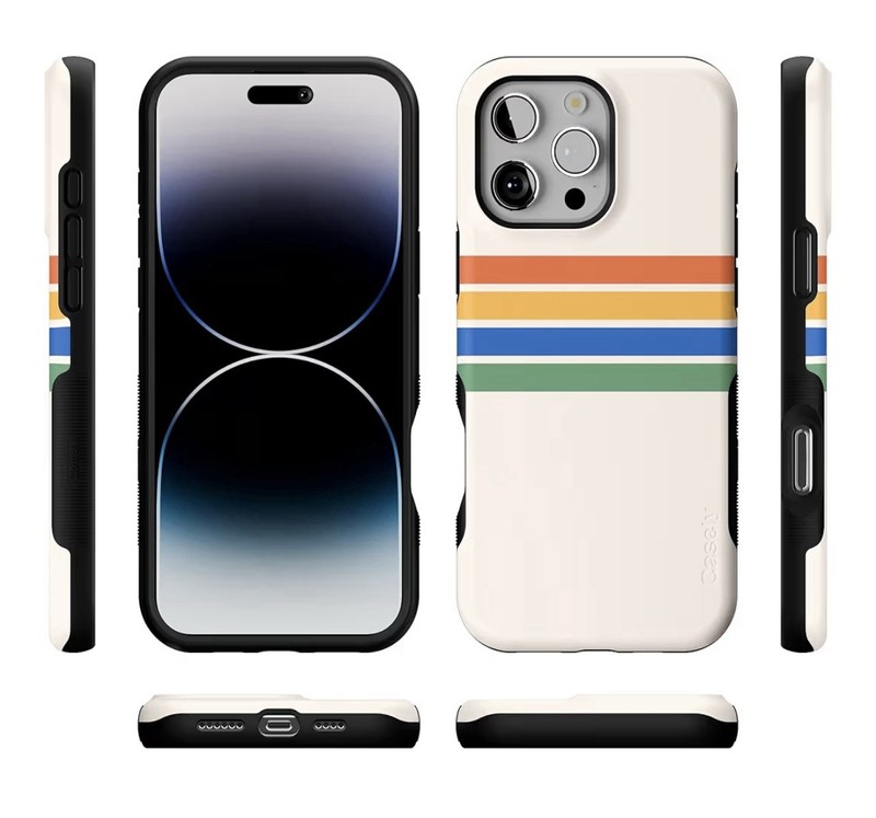Casely iPhone 16 Pro Max Case | Totally Groovy | Rainbow Stripes gallery