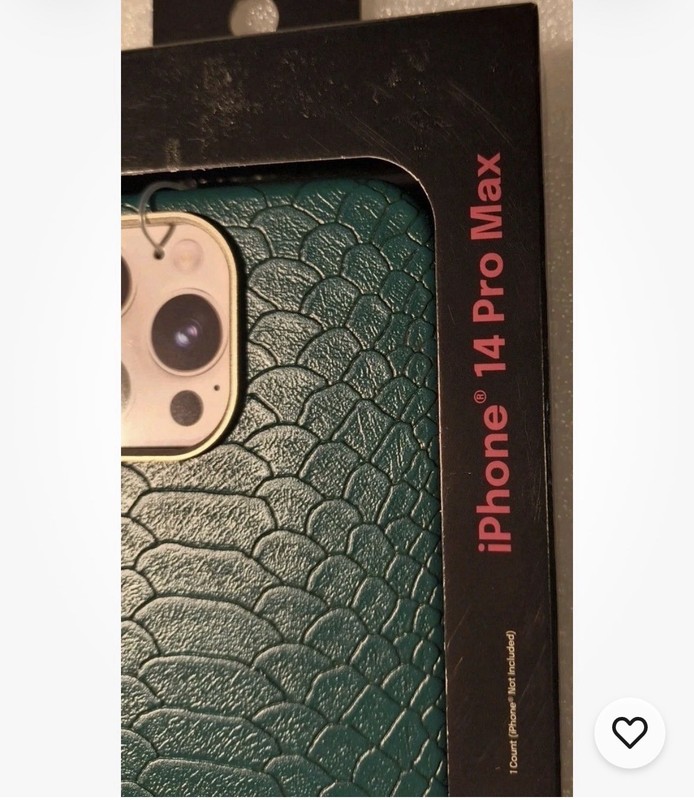 Hello Lux iPhone 14 Pro Max Green Croc Phone Case, Metallic Gold Accents gallery