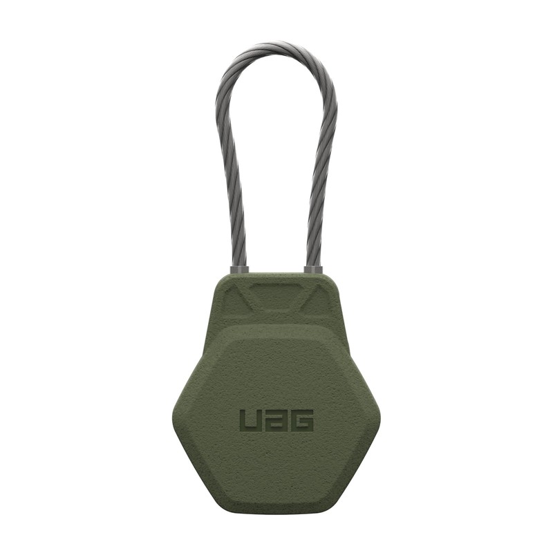UAG AirTag Case – Hard Shell Lock & Keychain w/ Wire Cable Civilian Olive Drab