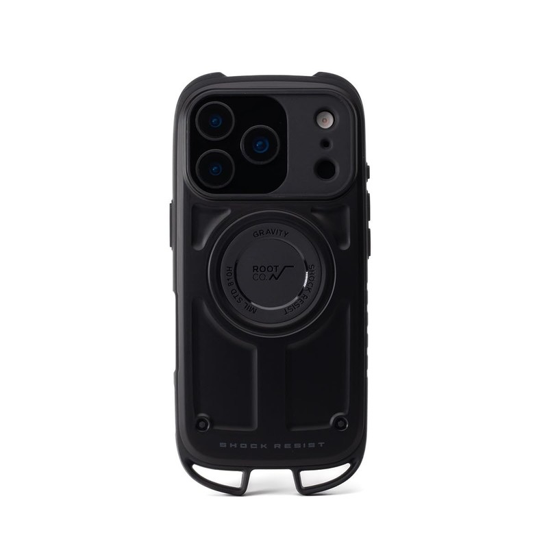 ROOT CO. GRAVITY Shock Resist Case RUGGed for iPhone 17 Pro, Black.