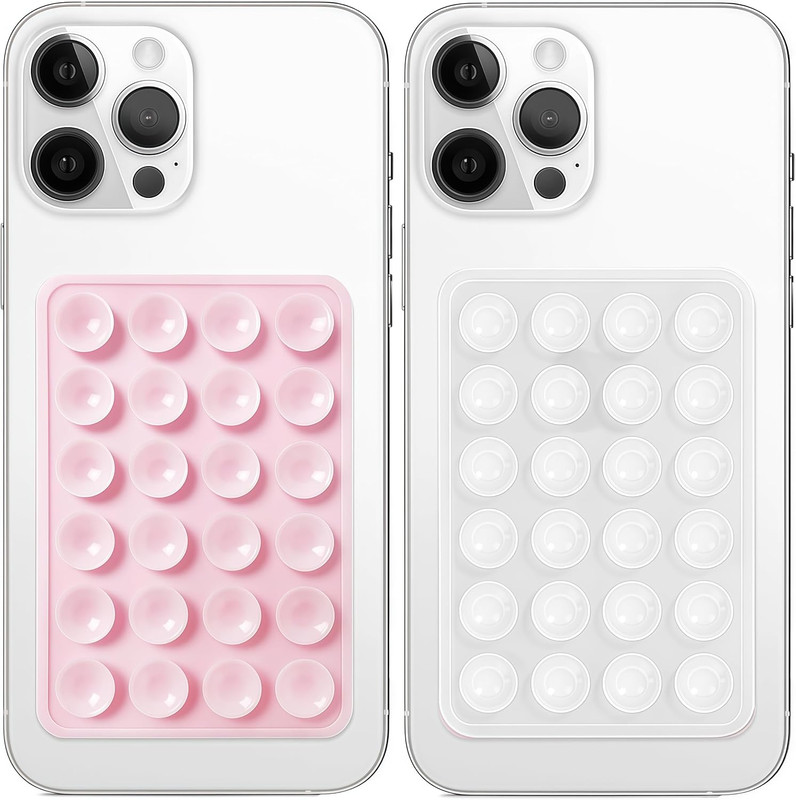 2 Pack Silicone Suction Phone Case Mount, Non Slip Sticky Grip, Silicon Adhesive