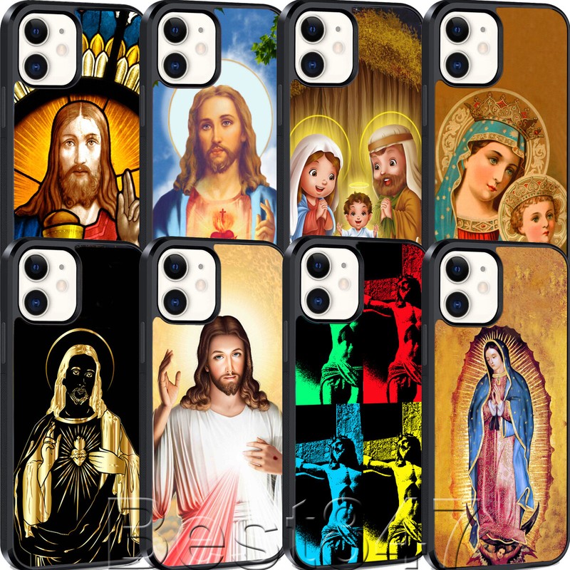 Jesus Mary God Gospel Cross Bible Phone Case for iPhone 12/13/14 Pro Max Cover