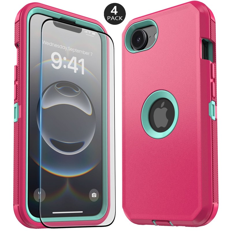 For iPhone 17e 5G Rugged Case Hybrid Phone Cover 3in1 Layers / Screen Protector