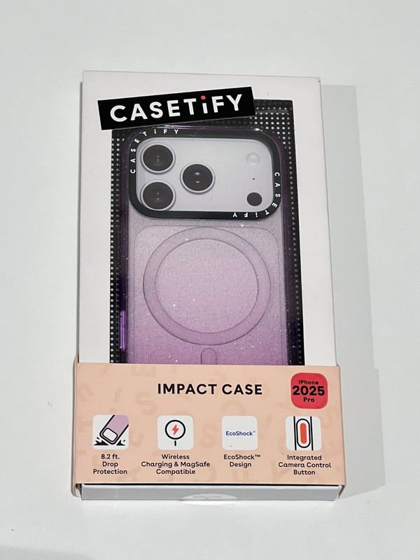 CASETiFY Impact Case w/ Magsafe iPhone 17 Pro – Purple Glitter