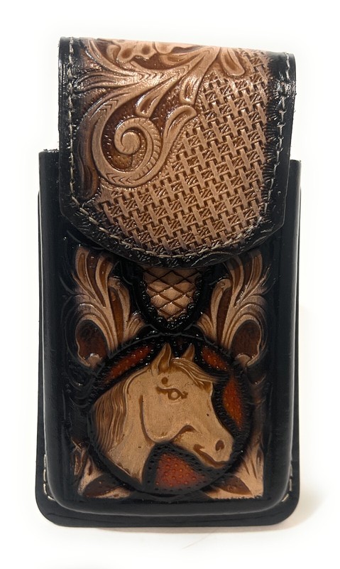 WESTERN LEATHER PHONE CASE, COWBOY RODEO HORSE PHONE CASE, FUNDA VAQUERA CABALLO