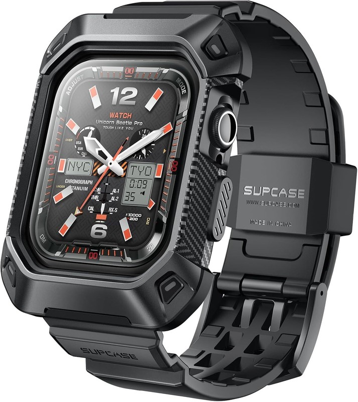 SUPCASE for Apple Watch 10 42mm Case Cover with Band for iWatch 10 42mm BLACK