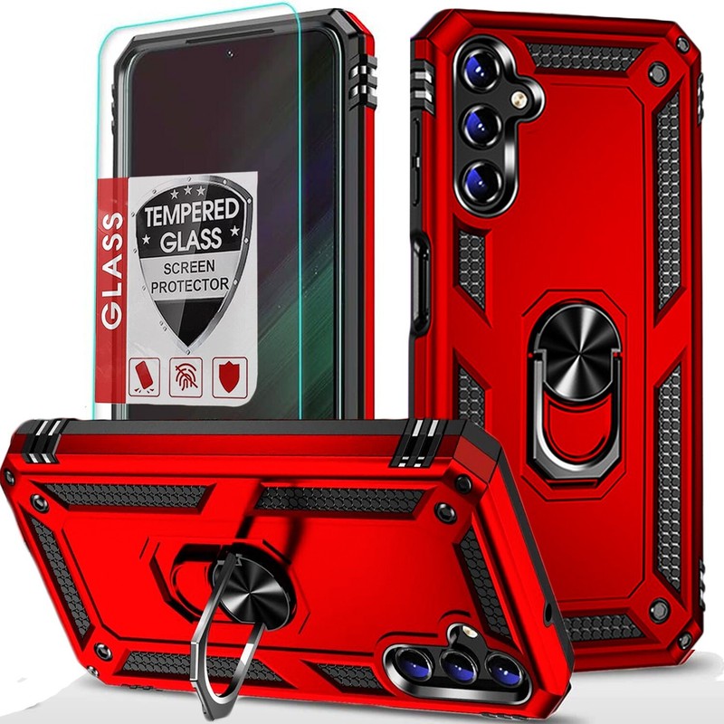 For Samsung Galaxy A36 5G Case Ring Stand Phone Cover Shockproof+ Tempered Glass gallery