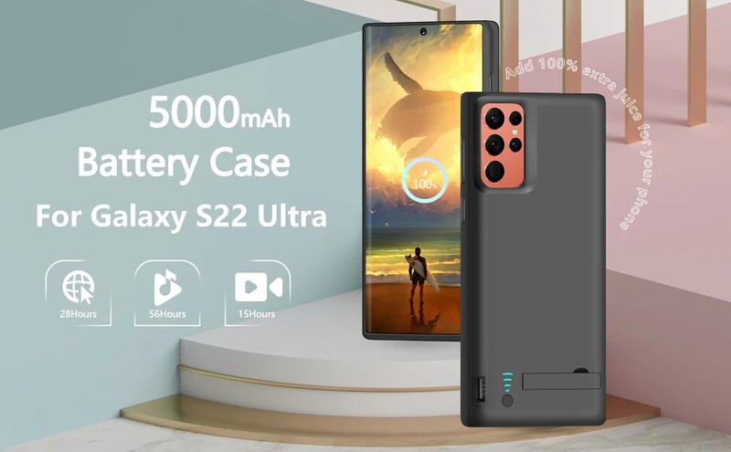 Battery Charger Case For Samsung Galaxy S22 Ultra Charging Cover power bank gallery