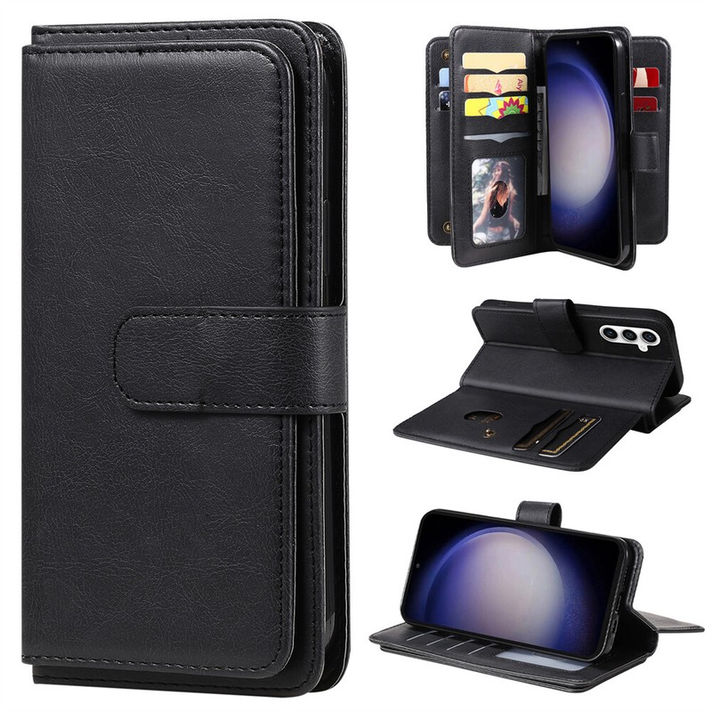 10 Card Magnetic Leather Flip Wallet Case For Samsung Galaxy S25 S24 S23 S22 S9