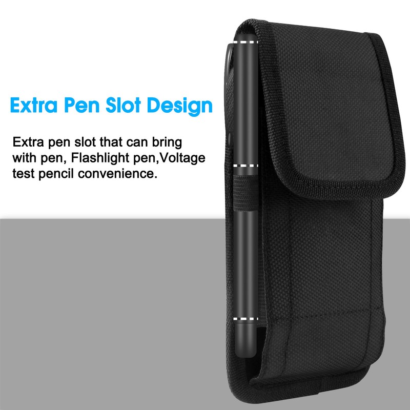Vertical Cell Phone Pouch Holster w/Metal Belt Clip Loop Rugged Case Carry Cover gallery