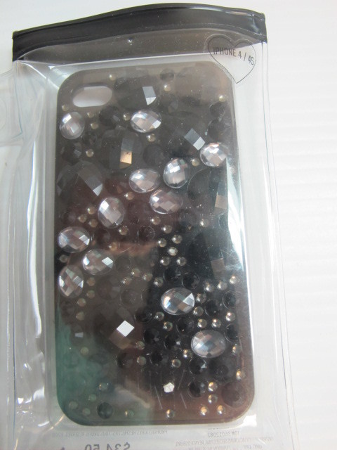 Victoria’s Secret Apple iPhone 4 4S Case Phone Cover PINK Black Crystal Jewels