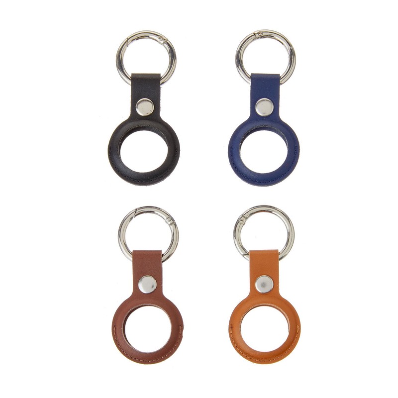 BRAND NEW Onn. AirTag Holder with Carabiner-Style Ring, Vegan Leather, 4 Count