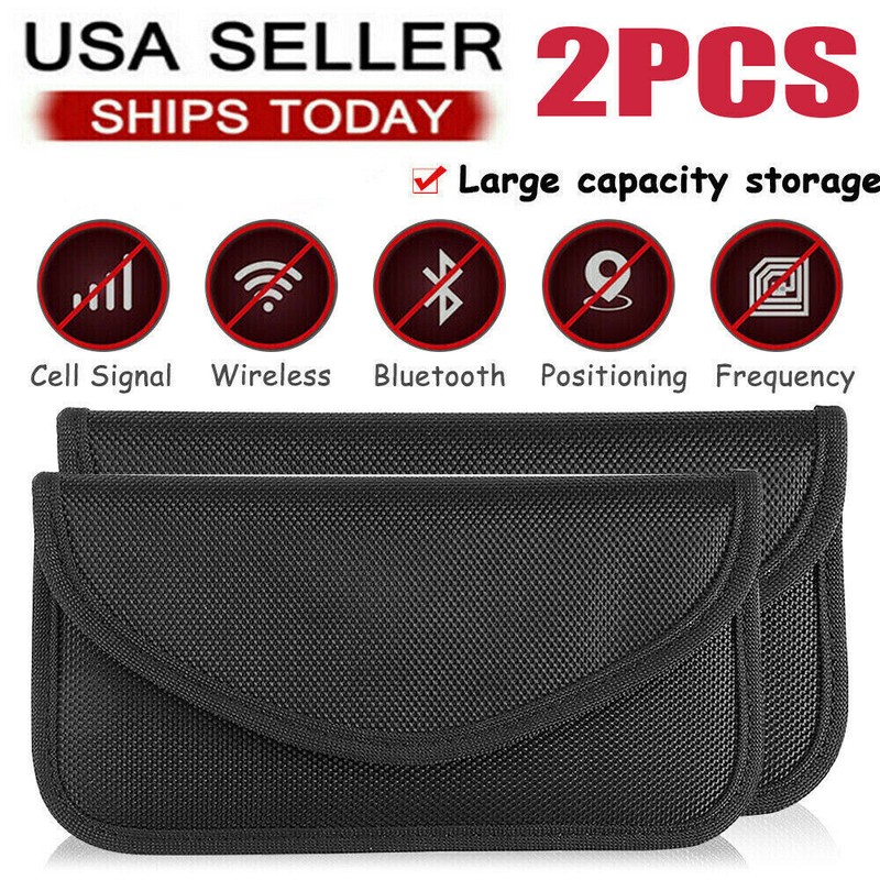 2 PCS Car Key Signal Blocker Case Faraday Cage Pouch Keyless RFID Blocking Bag