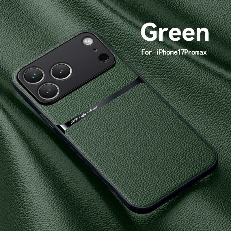 Shockproof Leather Magnetic Phone Case for iPhone 17 16 15 14 13 12 Pro Max Plus
