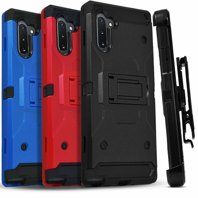 For Samsung Galaxy Note 10 Plus Case, Belt Clip Cover +Tempered Glass Protector