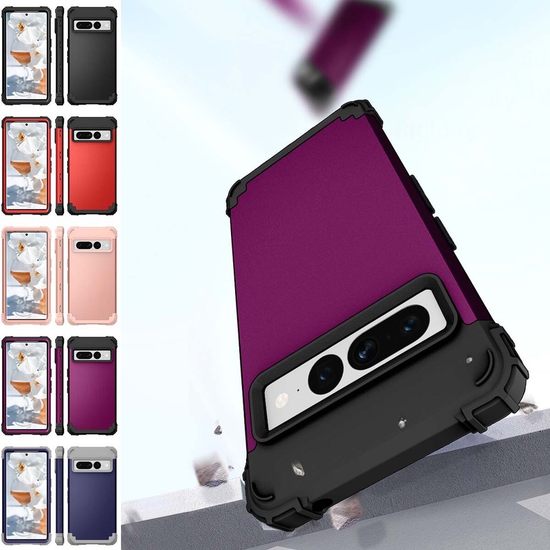 For Google Pixel 3a/4XL/5/6 Pro/7a/8 Shockproof Hybrid PC+Silicone Phone Case