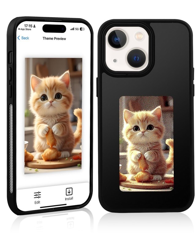 For iPhone 16 PROMAX Smart NFC ink Screen Case DIY Images NFC Transmission Black gallery