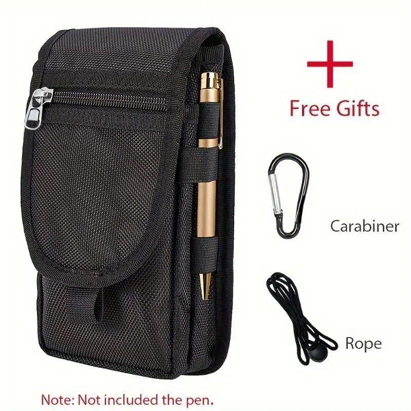(EXTRA LARGE) CELL PHONE VERTICAL RUGGED POUCH WITH METAL CLIP BELT LOOP HOLSTER gallery