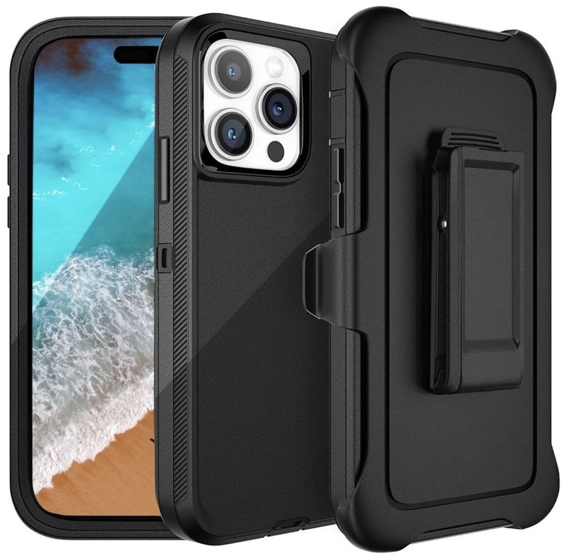 Rugged Defender Case for iPhone 16 /Plus/Pro/Pro Max/ With BeltClip Fit OtterBox