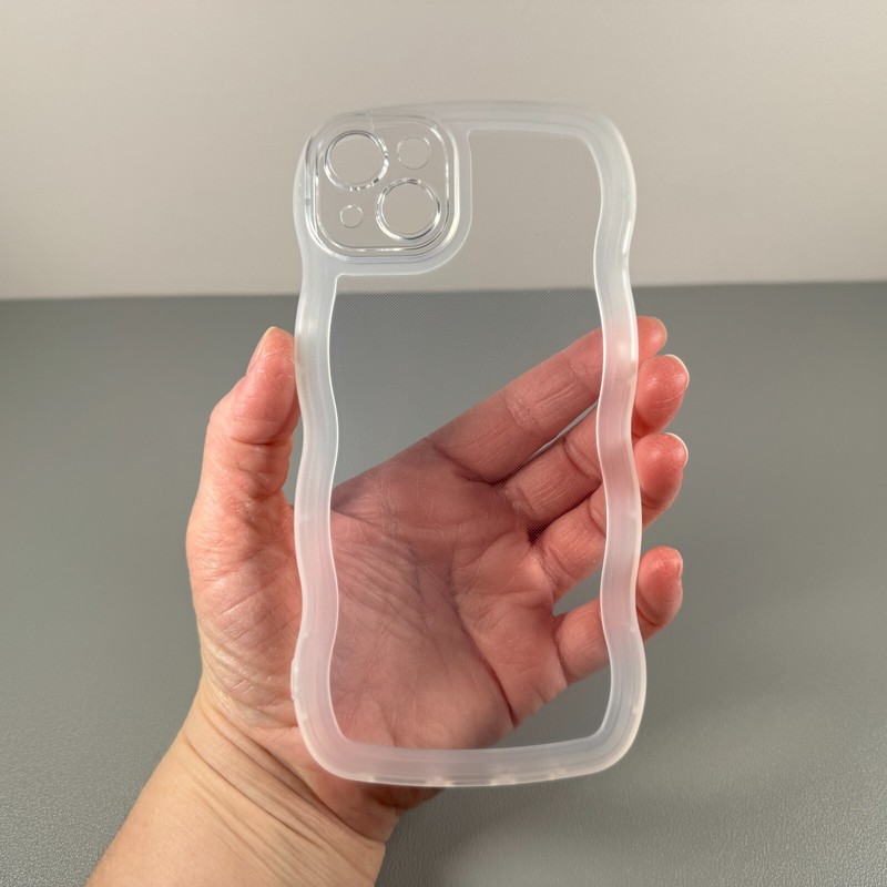 Case for iPhone 14 Plus - Frosted White | Wavy Edges | Slim Contoured Grip gallery