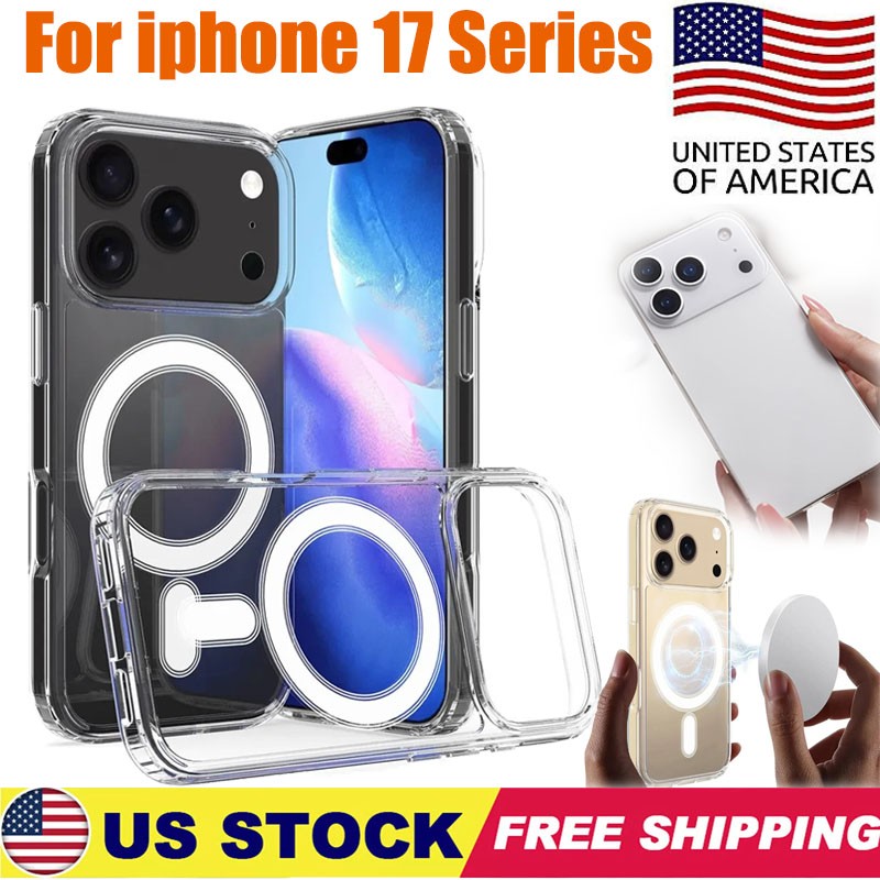 Magnetic Clear Case For iPhone 17 Pro Max 17 Pro 17 Shockproof Bumper Soft Cover