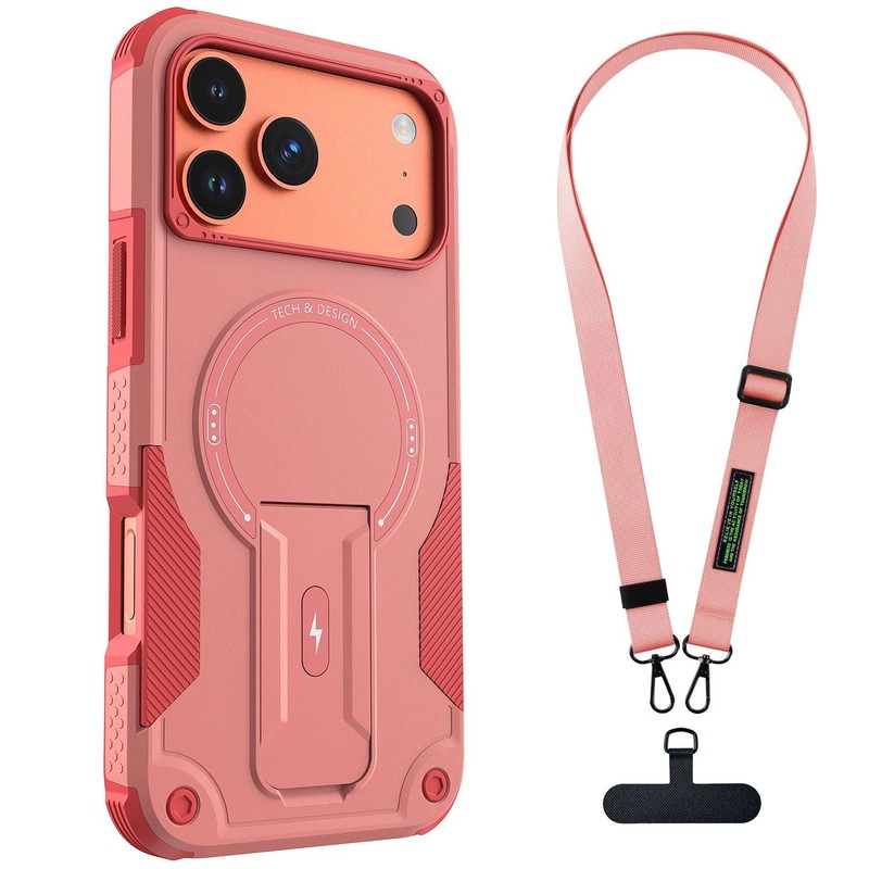 For iPhone 17 Pro Case Heavy Duty Magnetic with Shoulder Lanyard Kickstand Cover gallery