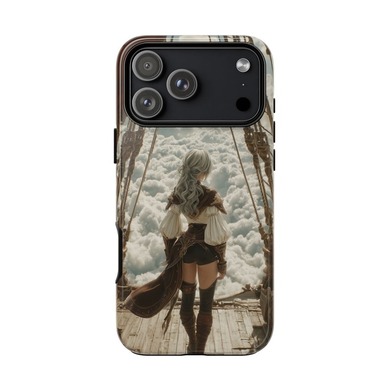 For iPhone/Galaxy/Pixel | Rugged Case | Sky Traveler Airship Girl