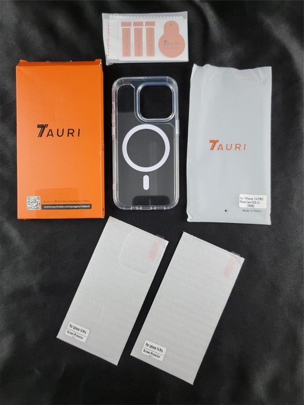 Tauri iPhone 14 Pro Case Clear with 2 Screen Protectors