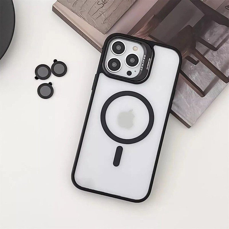 Camera Stand Mag Safe Case for iPhone 16 Pro Max 15 Pro 14 13Plus+Lens Protector gallery