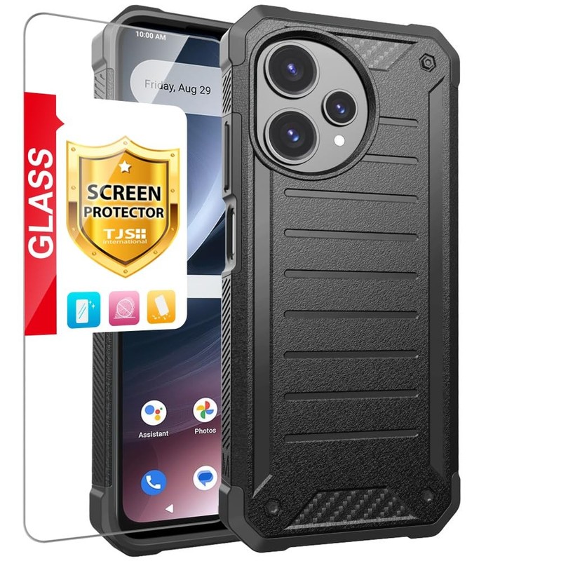 TJS Compatible with Cricket Icon Plus 2026 Case, AT&T Verge 2 5G Black