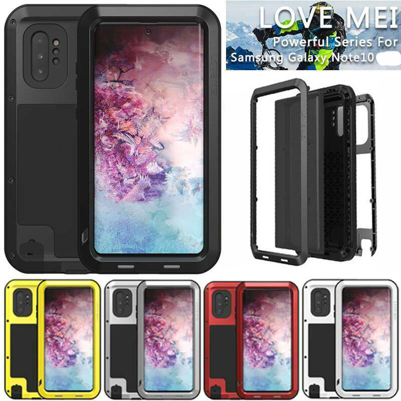 LOVE MEI Shockproof Aluminum Metal Armor Case Cover For Samusng Note10+/Note10