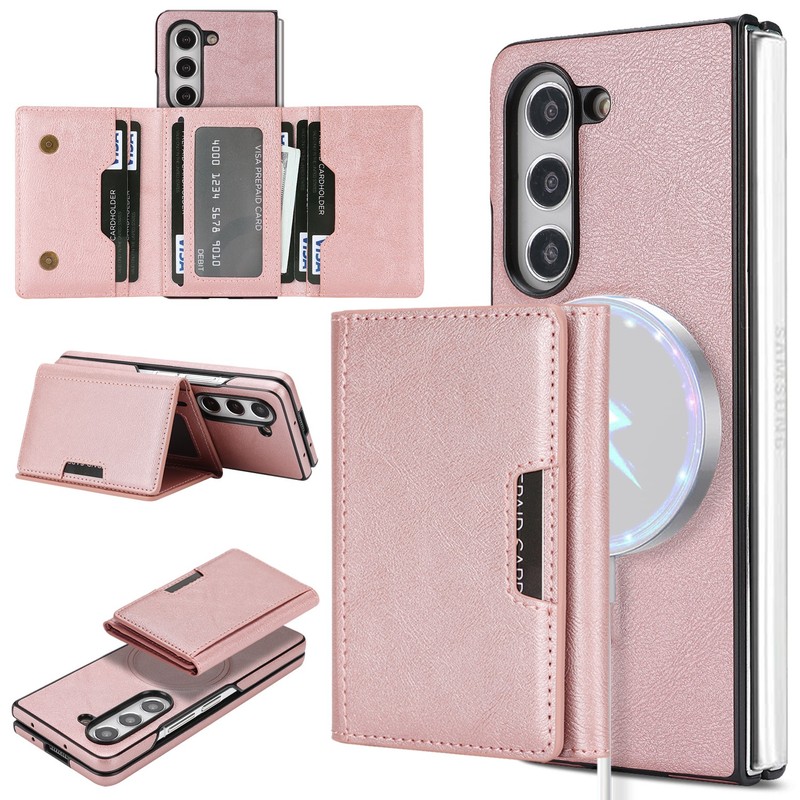 Magnetic Leather Wallet Case with Card Slots For Samsung Galaxy Z Fold 7 6 5 4 3 gallery