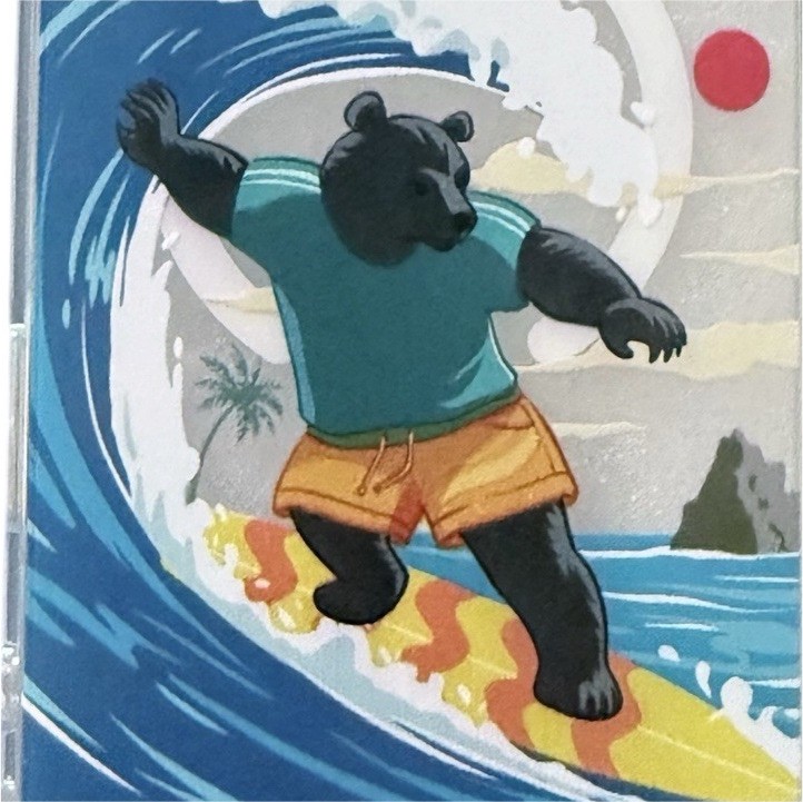 Clear Magnetic Surfing Bear Case for iPhone 17 Pro Max Lightweight Plastic