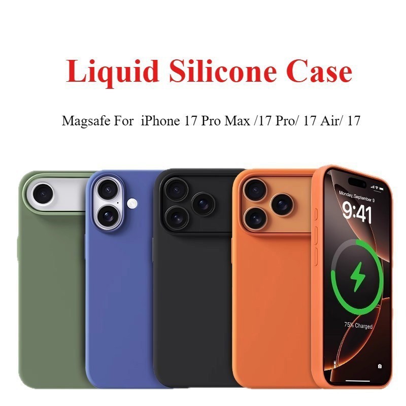 For iPhone 17 Pro Max 17 Pro Magsafe Case Liquid Silicone Logo Cover & Animation gallery