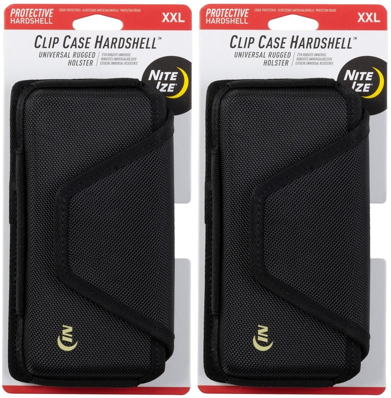 Nite Ize Clip Case Hardshell Universal Rugged Holster, XXL – Horizontal (2-Pack)