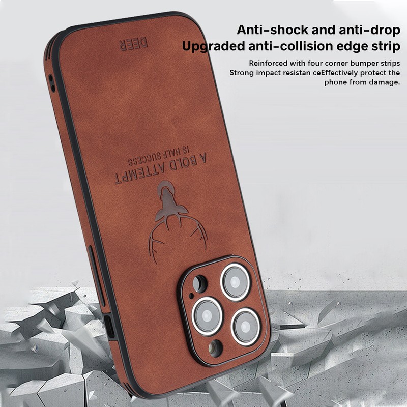 For iPhone 15 14 Plus 13 MagSafe Magnetic Leather Cover Elk Deer Back Case gallery