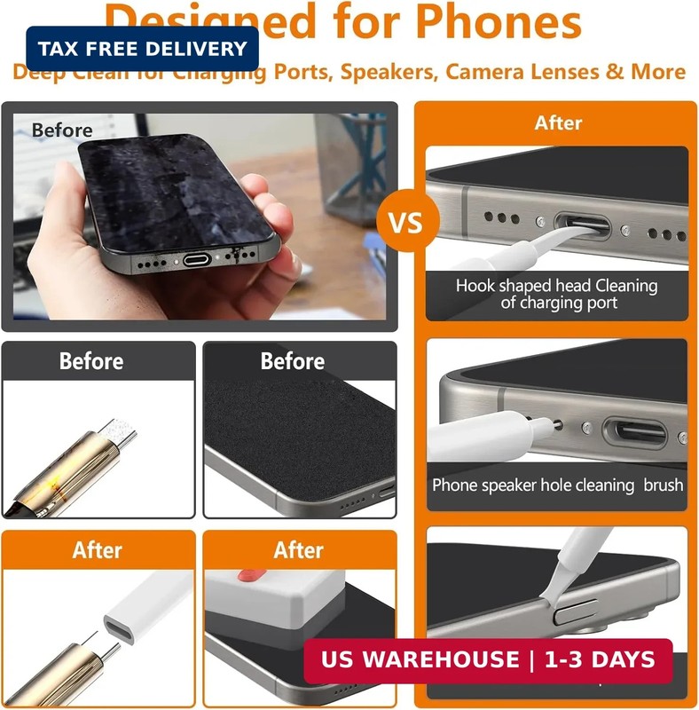 Cell Phone Cleaning Kit, iPhone Cleaning Kit for Charging Port Cleaner Keyboard gallery
