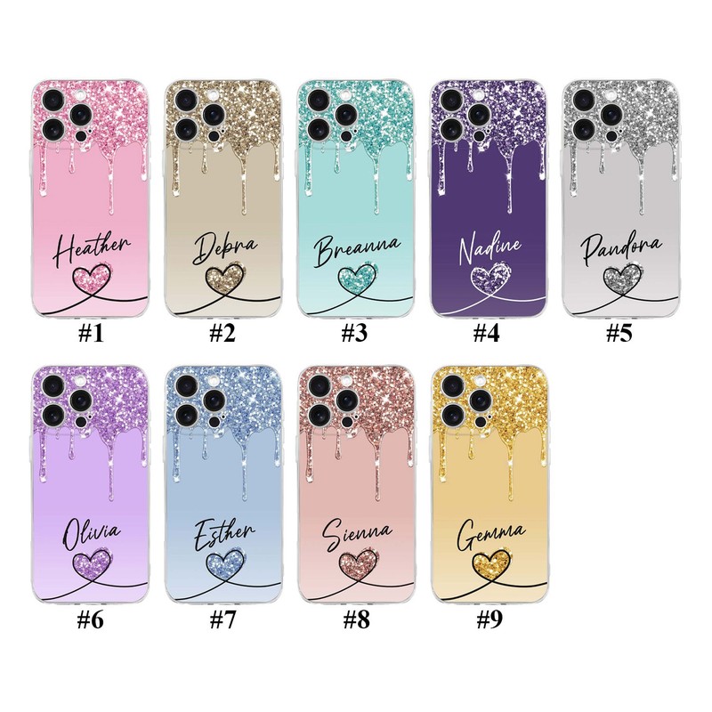 Custom Name Phone Case For iPhone 16 15 Pro Max 14 13 12 Gorgeous Silicone Cover gallery