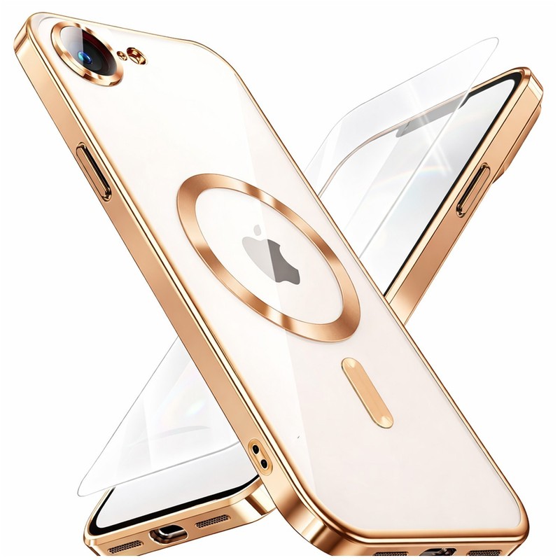 For iPhone 17E Case 16E Phone Cover Magnetic TPU Shockproof + Tempered Glass