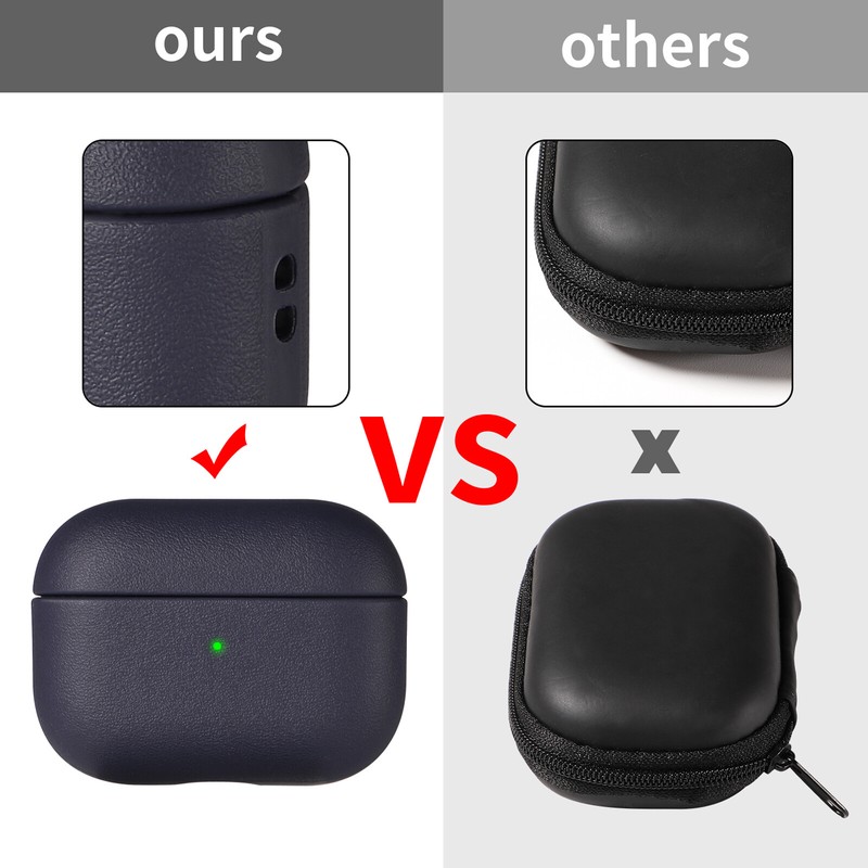 For Airpods Pro 2 3 2 Leather Texture Full-Body Protective Headphone Case Cover gallery