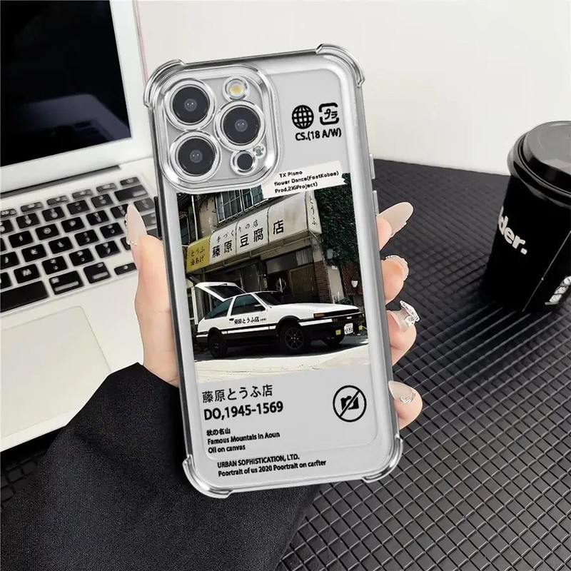 Anime Initial Sport Car Case For iPhone 17 Air 16 15 14 13 12 11 Pro Max Plus