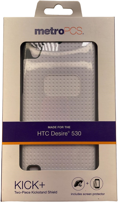 MetroPCS Kick+ Plus Series Case for HTC Desire 530, White/Gray