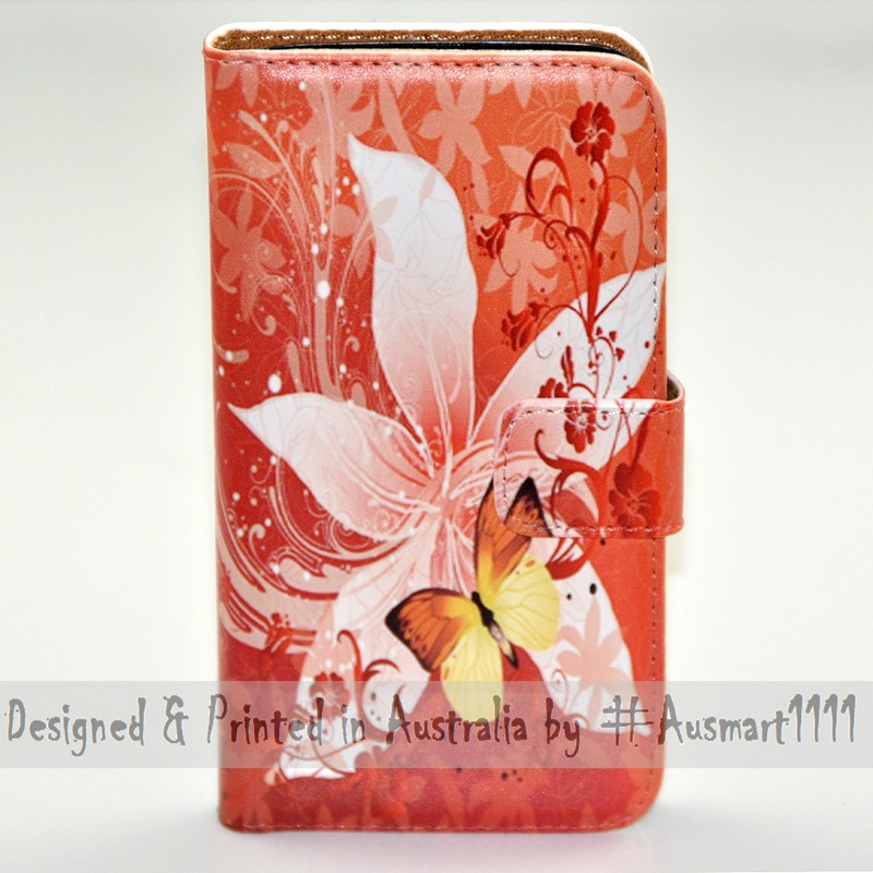 For Nokia Series Butterflies Vector Print Theme Wallet Mobile Phone Case Cover 1