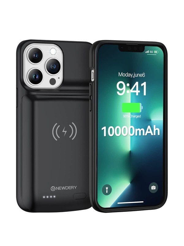 NEWDERY Battery Charger Case For iPhone 13 Wireles Charging Case Power Bank