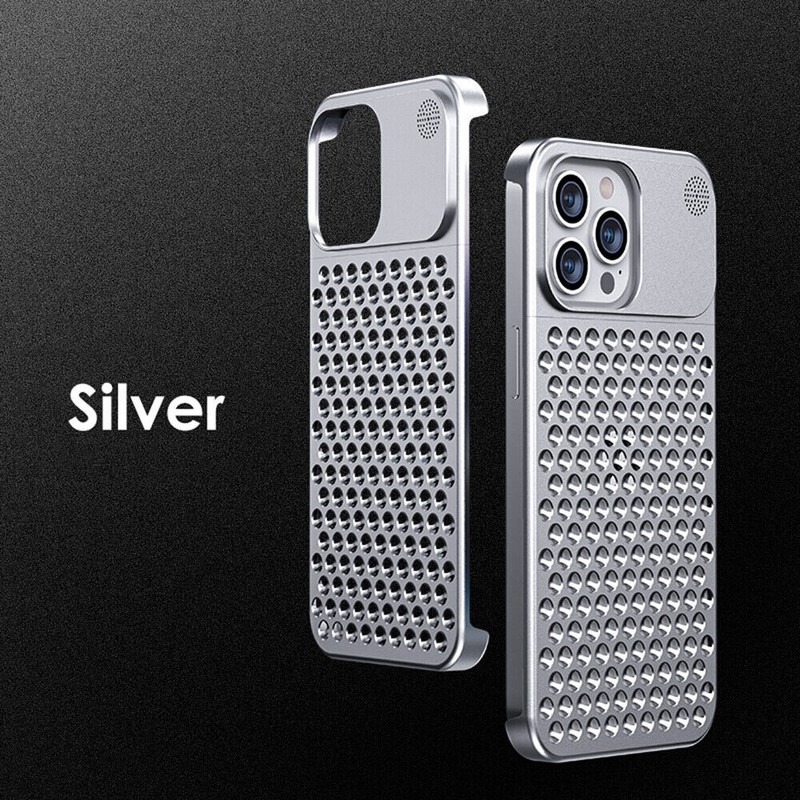iPhone 15 Pro Max Aluminum Metal Case Hollow Honeycomb Heat Dissipation Cover