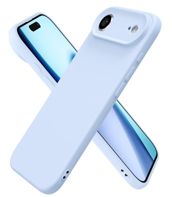 For iPhone 17 Air Blue Case Soft Slim Silicone Gel Flexible TPU Phone Cover