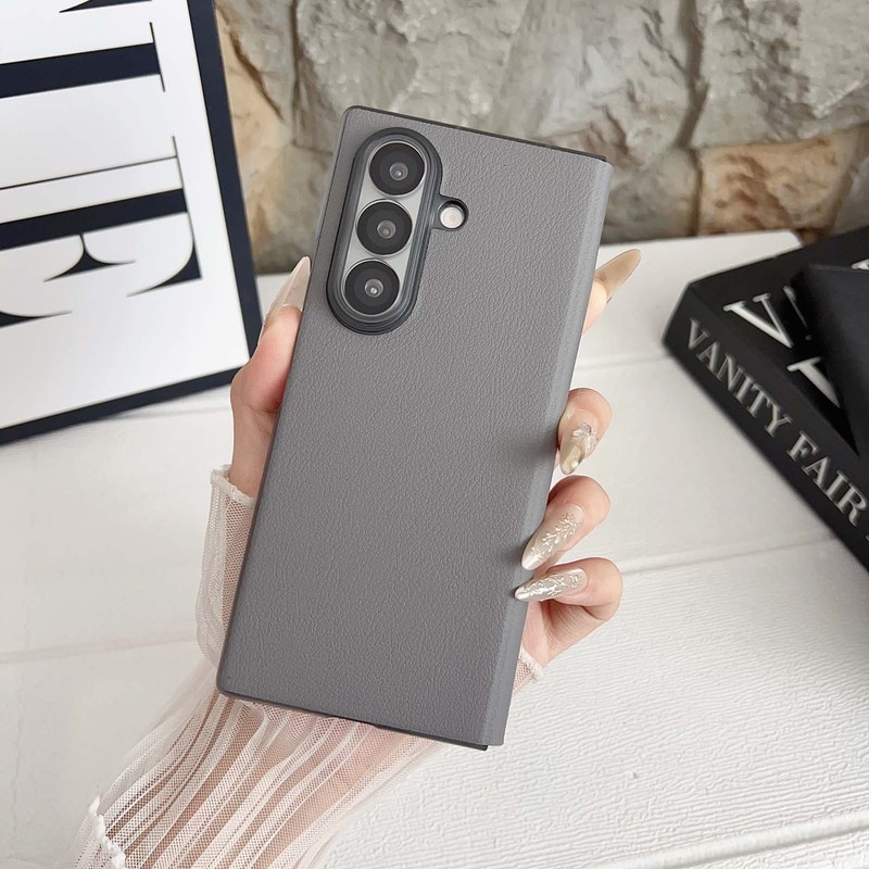 For Samsung Galaxy Z Fold 7 6 5 4 Slim Plain PU Leather Shockproof Phone Case gallery