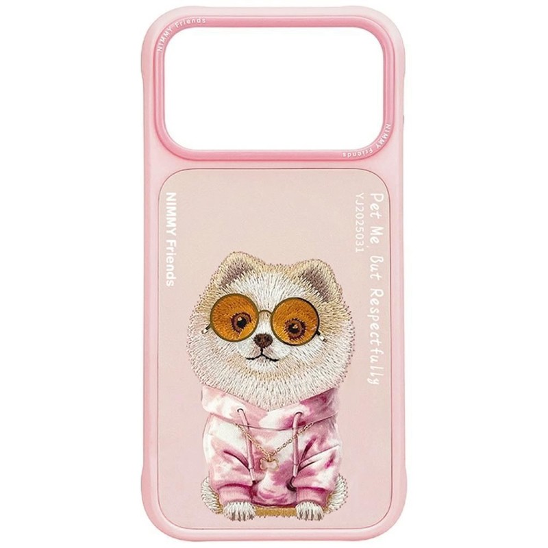 Nimmy Glass Cool Dog Case with MagSafe for iPhone 17 Pro 6.3″ Pink
