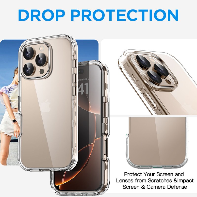 For iPhone 16 Pro Max 14 17 Pro Case Shockproof Heavy Duty 3-Layer Phone Cover gallery