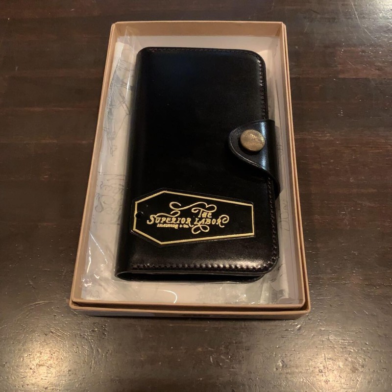 The Superior Labor iPhoneX Leather cellphone case black Cordovan